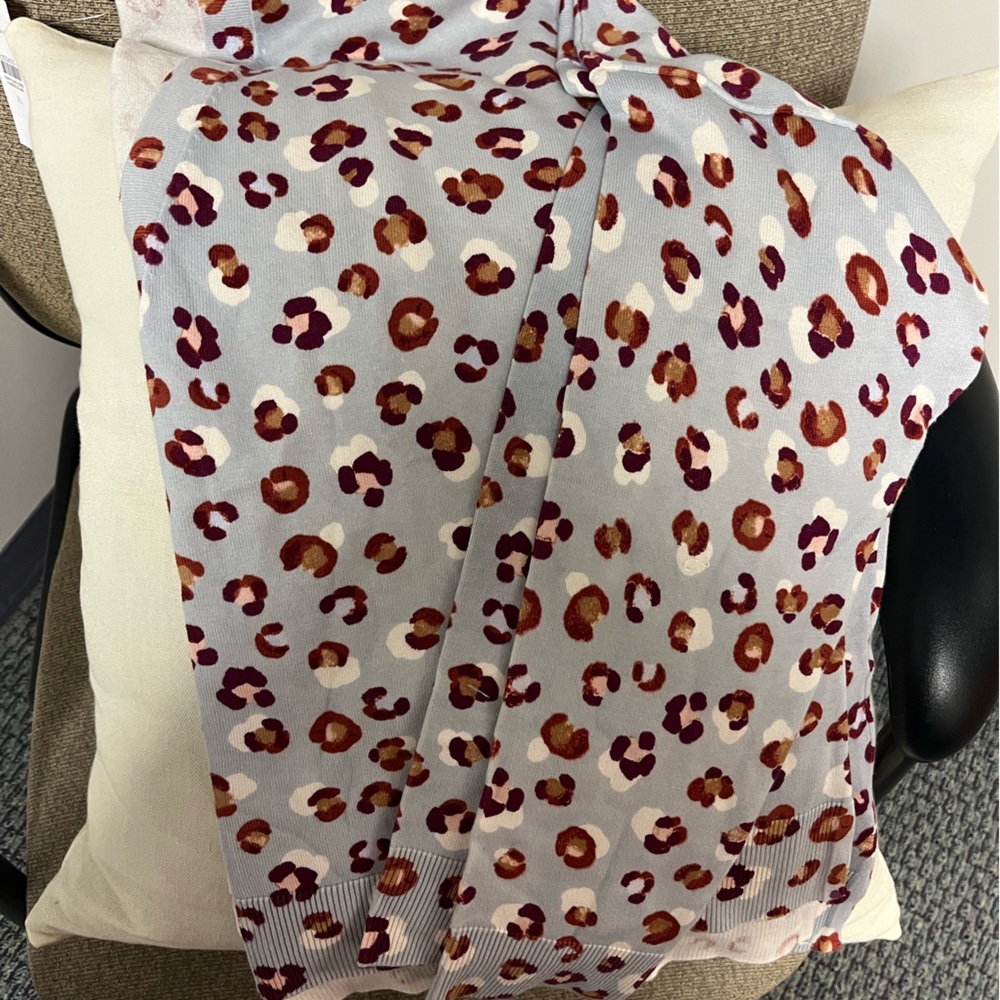 Ann Taylor XL Print Cardigan Sweater